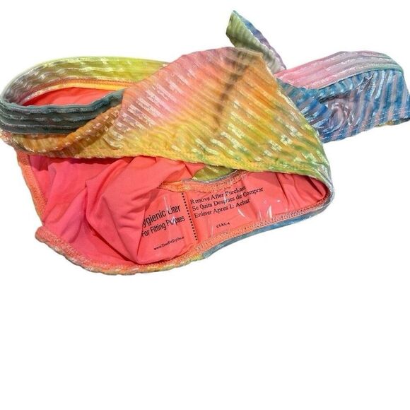 Dippin Daisys Swim Revibe Ribbed Velvet Women M Bikini Set Swimsuit High Rainbow - Picture 8 of 11